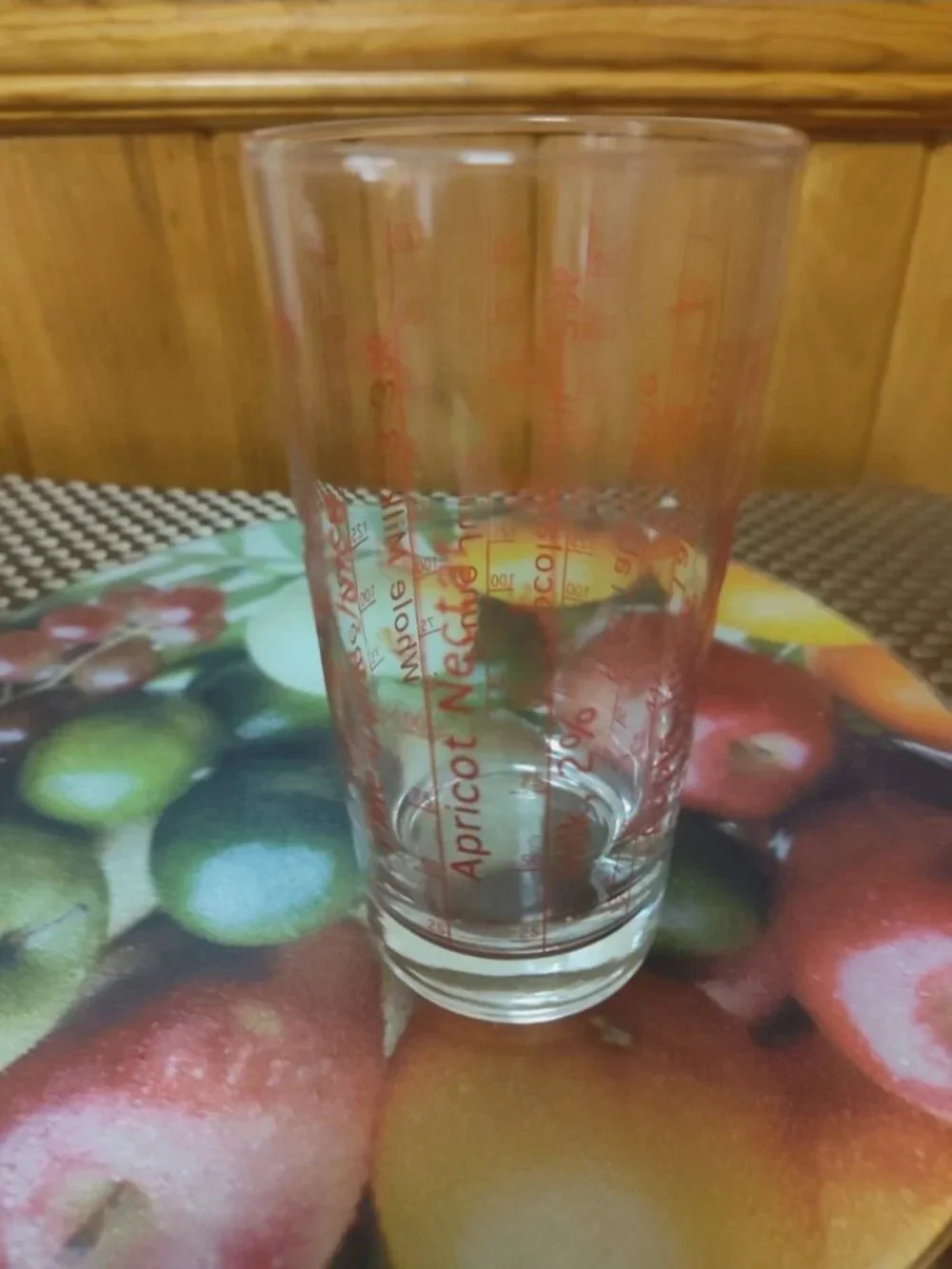 Vintage Calorie-counting Portion Control Measuring Glass 6.5 in. Tall 2.5 in Dia